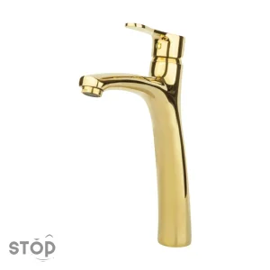 صدف-روشویی-بلند-طلایی-۲